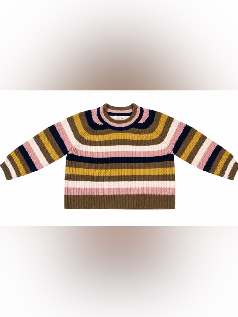 Madewell Women’s  Striped Crewneck Sweater in Pink, Yellow, Navy, Brown, Cream